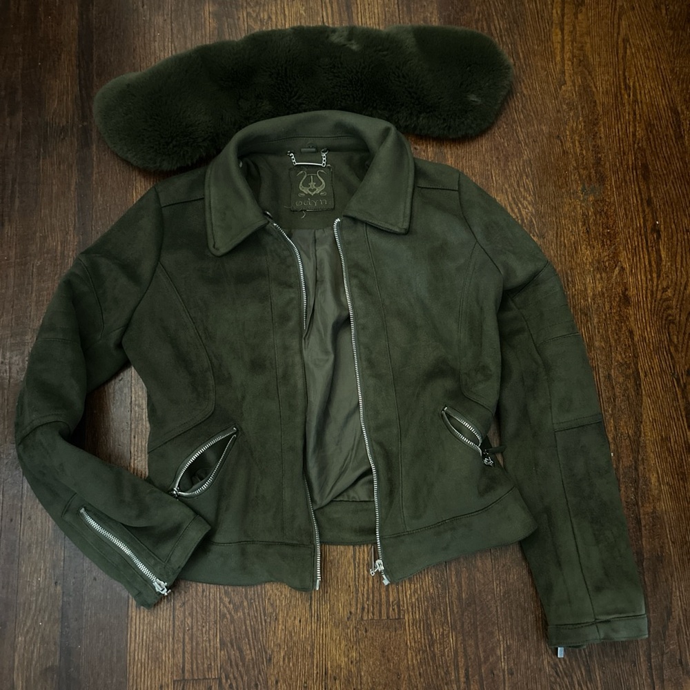 Olive Green Suede Women's Jacket